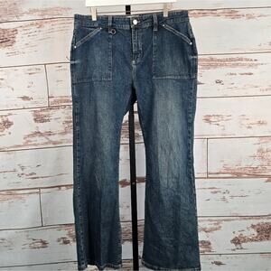 Cotton On Stretch Bootleg Flare Jean Flap Pocket Size 12